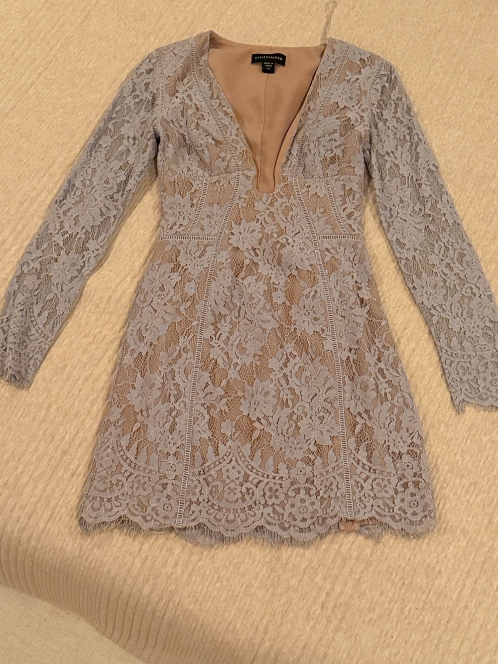 Stylestalker Long Sleeve Vision Dress in Sky Blue